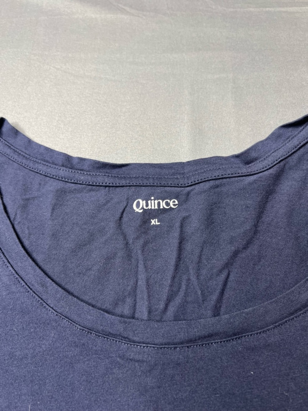 Quince Cotton Slub Tee | Navy Blue | Size XL | Womens Soft & Minimalist